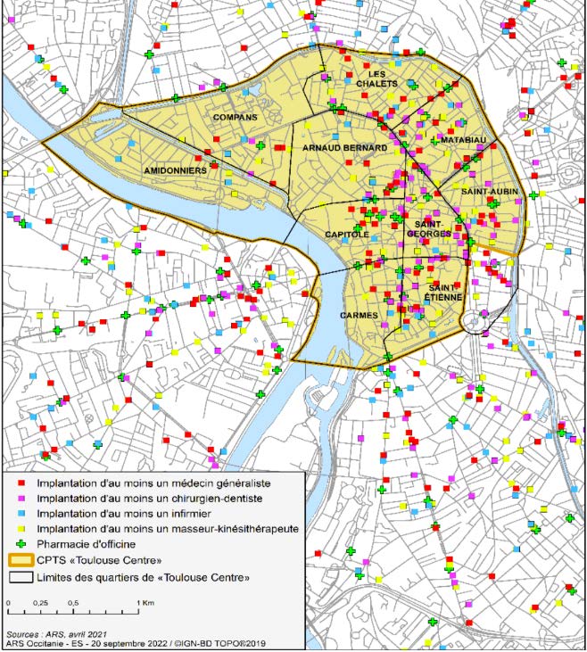 Carte CPTS Toulouse Centre