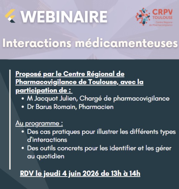 webinaire interaction médicamenteuse le 4 juin 2026